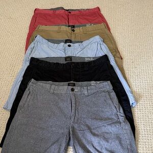 J. Crew Men's Shorts Collection - Black, Gray, Blue, Tan (5 pairs)